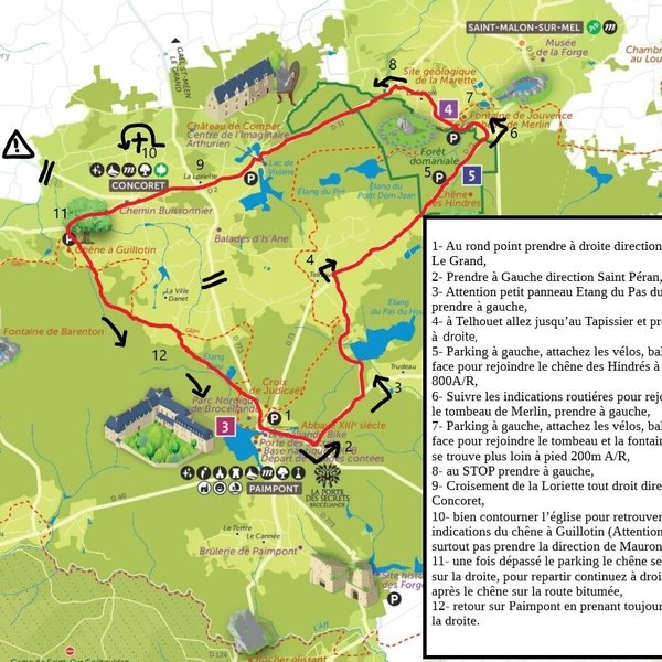 Itinéraire balade à vélo Les Arbres Remarquables (4h)